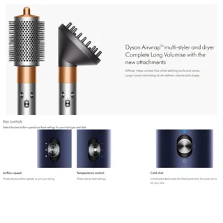 سشوار برس‌دار حالت‌دهنده 1300 وات دایسون مدل Airwrap Complete Long Volumise HS05، موتور AC 101793307