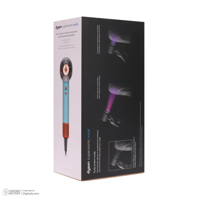 سشوار خانگی 220 وات دایسون مدل Supersonic hd16، موتور AC، وزن 2140 گرم، دارای سری برس‌دار  101788075